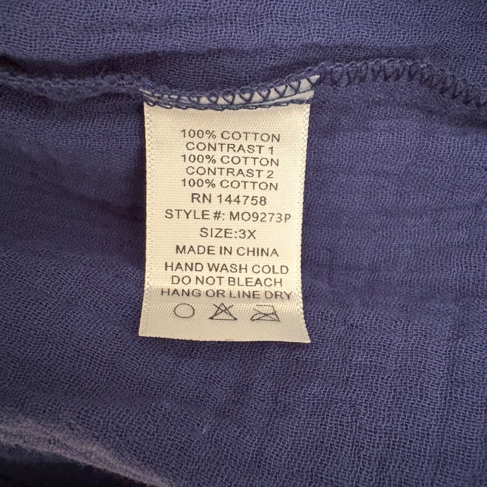 Ott Red White & Blue Gauze Top 3X - Picture 8 of 8